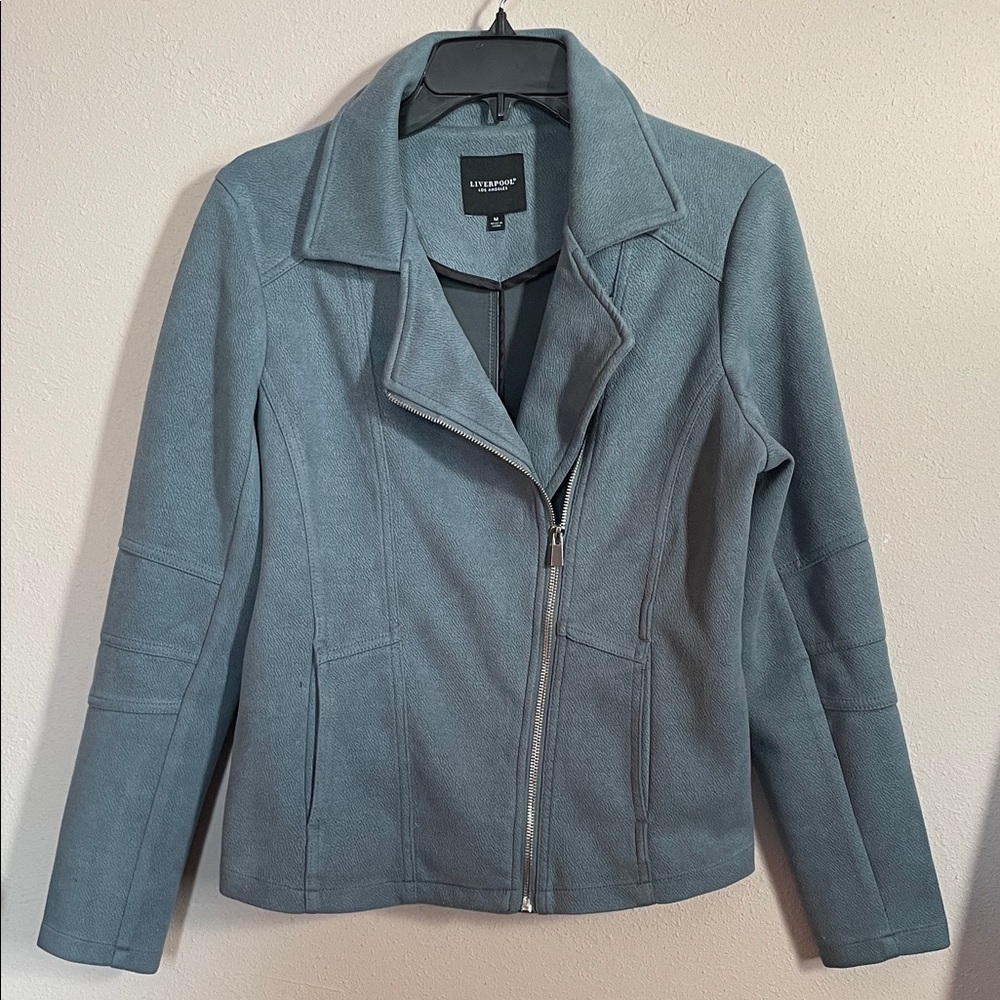 Liverpool Women's Blue Leather Jacket